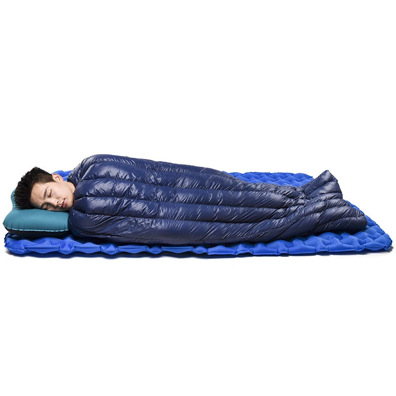 (image for) Down Sleeping Bag Outdoor Adult Children Camping Ultra Light Portable Patchwork Double Indoor Four Seasons Warm Duck Down Hiking Camping Sleeping Bag