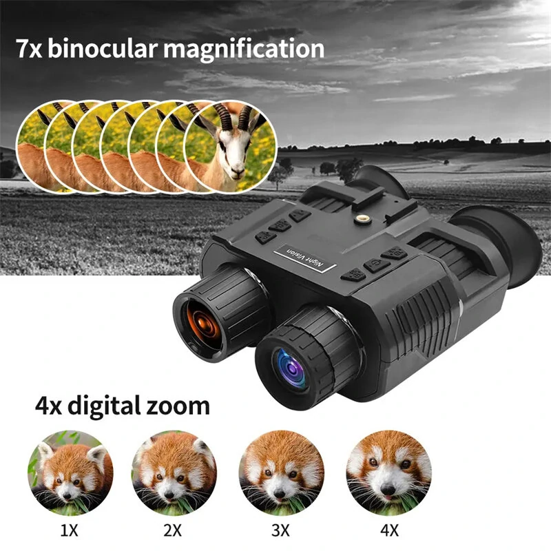 (image for) NV8000 3D Night Vision Binoculars Goggles Infrared Digital Head Mount Built-in Battery Rechargeable Camping Equipment